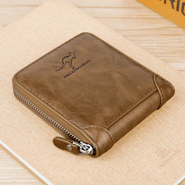 Carteira De Couro De Luxo Masculina - Kangoroo - Promoção 2025