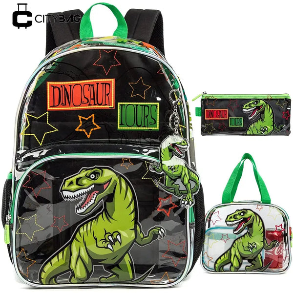 Kit Escolar com 3 Peças: Mochila, Lancheira e Estojo
