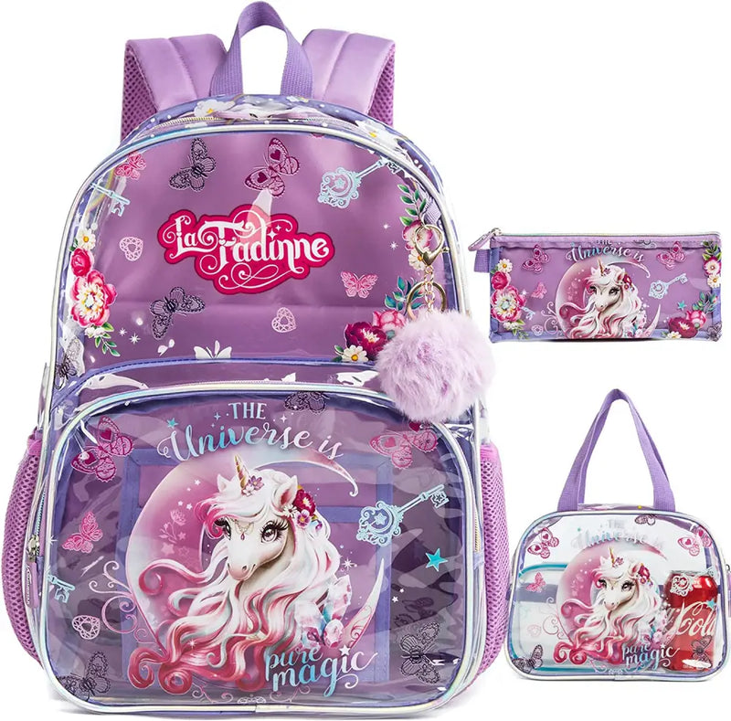 Kit Escolar com 3 Peças: Mochila, Lancheira e Estojo