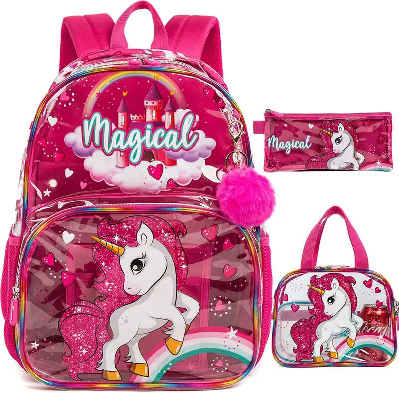 Kit Escolar com 3 Peças: Mochila, Lancheira e Estojo